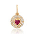 Diamond & Gemstone Bubble Bezel Heart Charm