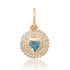 Diamond & Gemstone Bubble Bezel Heart Charm