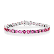 Round Pink Sapphire Tennis Bracelet