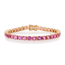 Round Pink Sapphire Tennis Bracelet