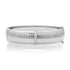 Medium or Large Wide Fluted Gold Bangle with Diamond Row
