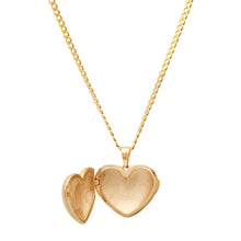 Puffy Gold Heart Necklace Locket 