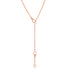 Gold Ball Chain Lariat Necklace with Diamond Clasp
