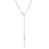 Gold Ball Chain Lariat Necklace with Diamond Clasp