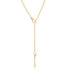 Gold Ball Chain Lariat Necklace with Diamond Clasp