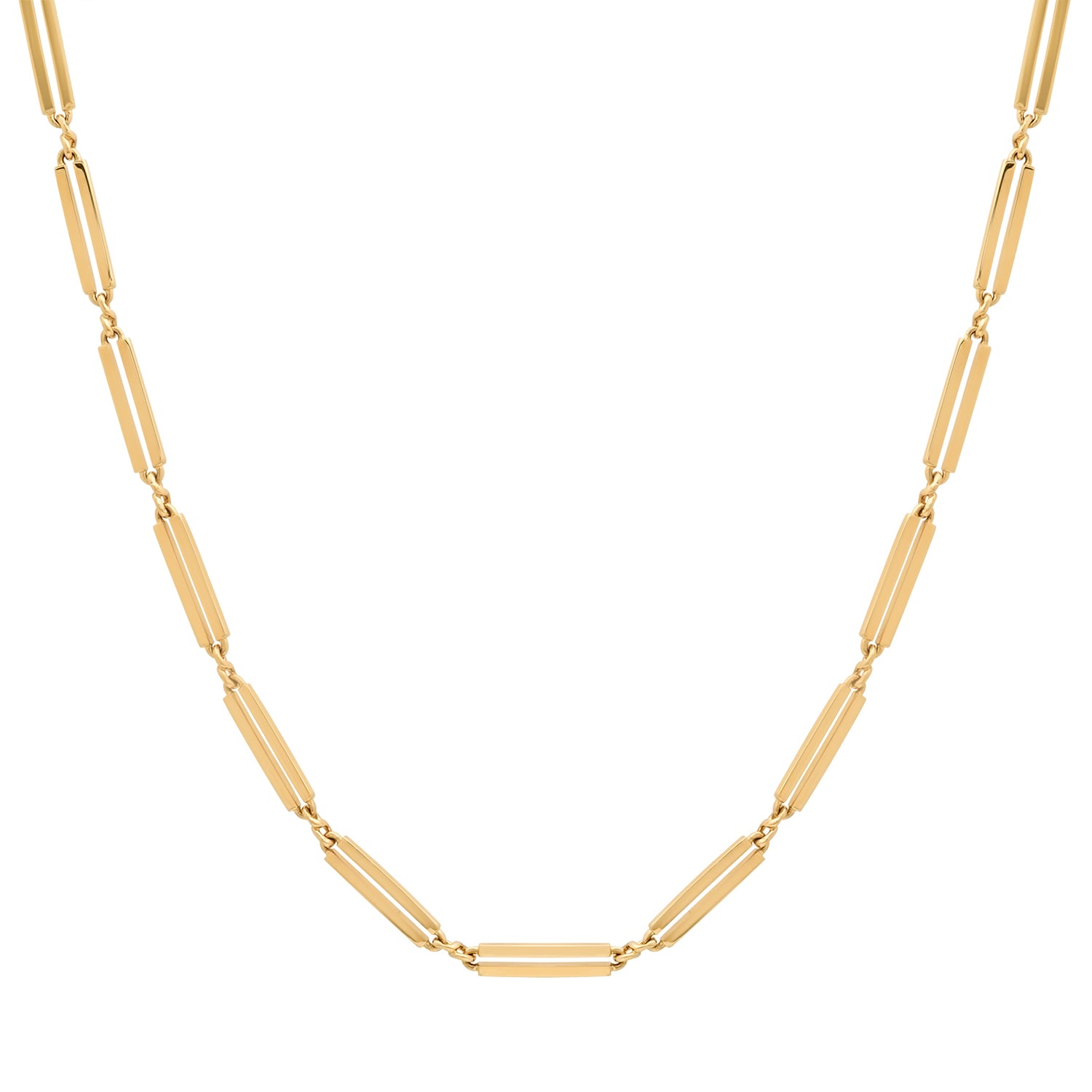 Sleek & Slim Gold Paperclip Link Chain Necklace