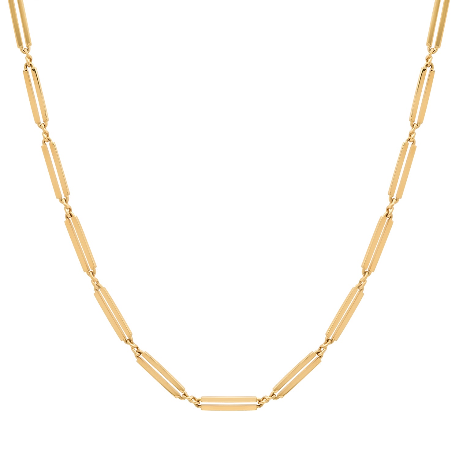 Sleek & Slim Gold Paperclip Link Chain Necklace