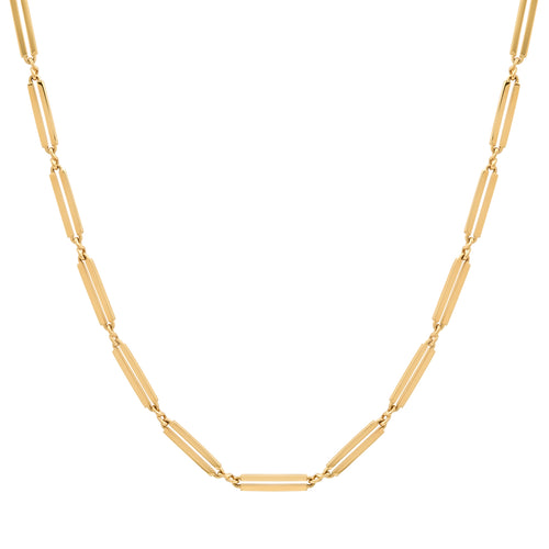 Sleek & Slim Gold Paperclip Link Chain Necklace