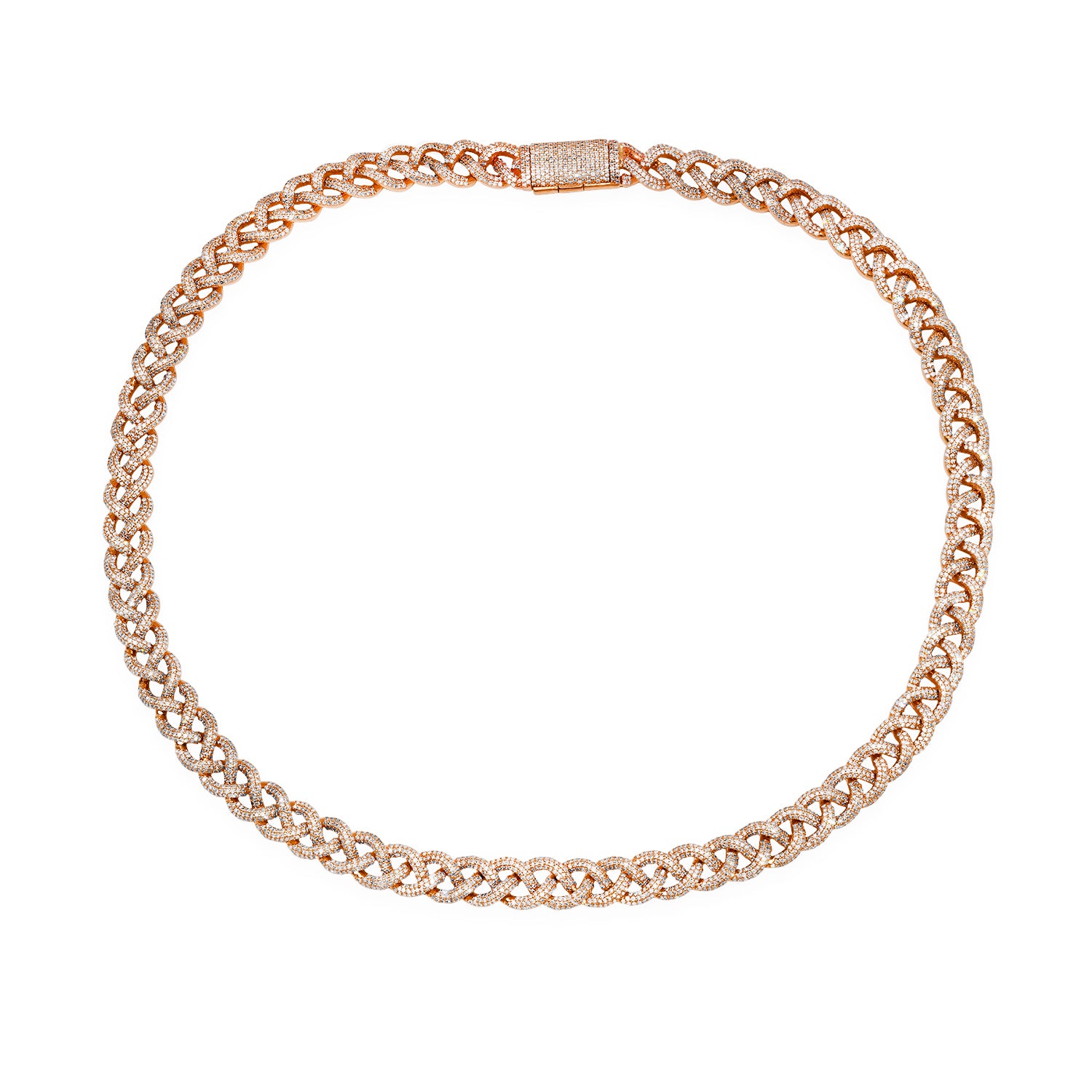 Braided Pave Diamond Statement Collar Necklace