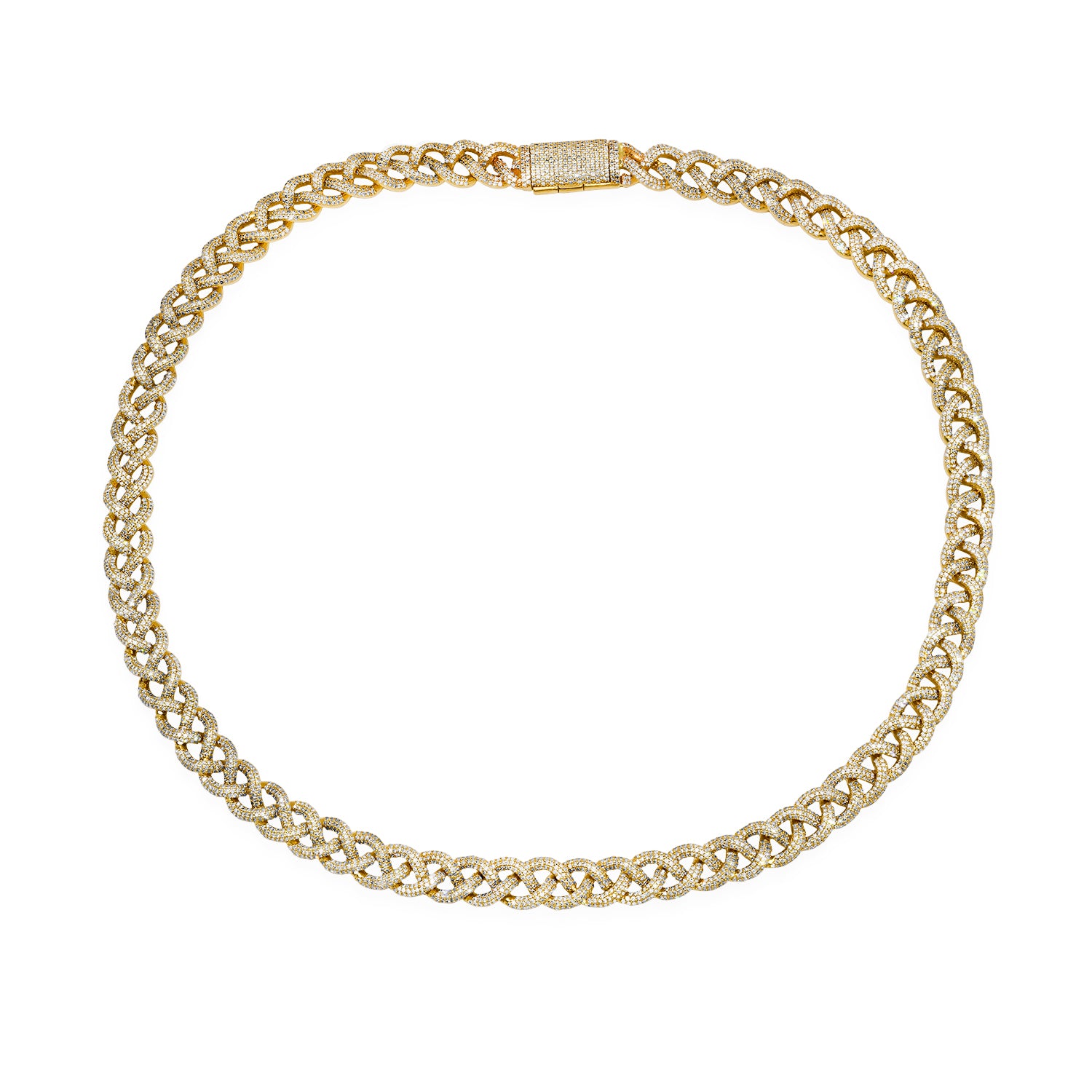 Braided Pave Diamond Statement Collar Necklace