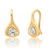 Gold Trillion Drop Earrings with Round Diamonds