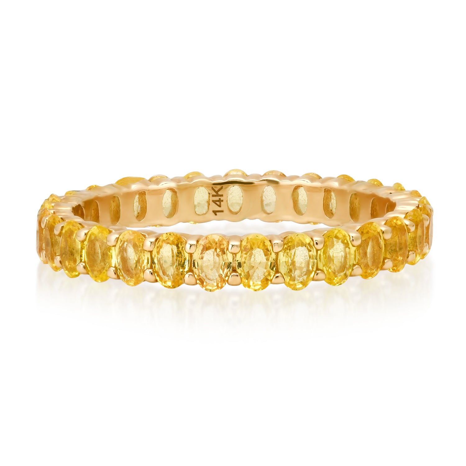 Petite Oval Yellow Sapphire Eternity Band Ring