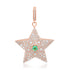 Double Sided Emerald & Pave Diamond Star Charm Pendant