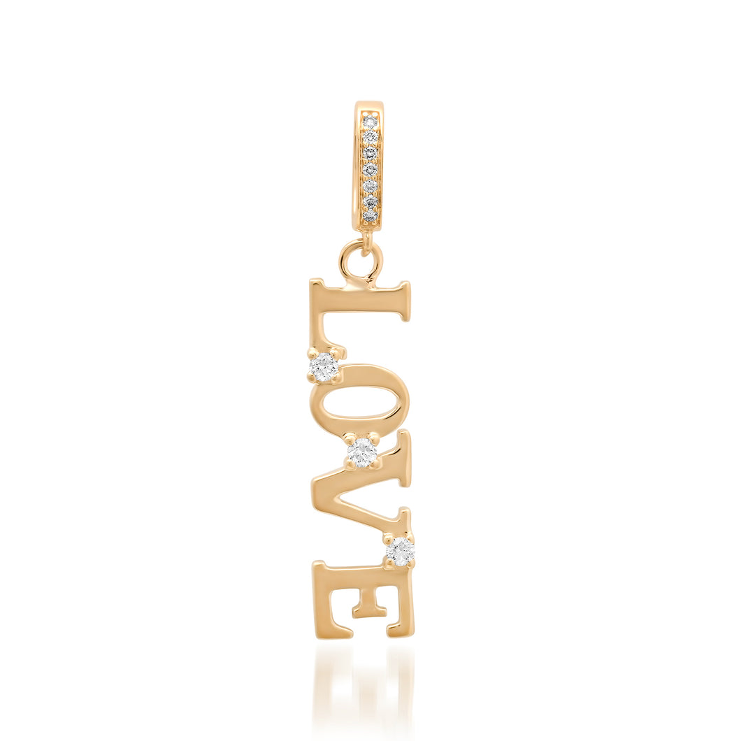 Diamond & Gold Fall in Love Mantra Charm