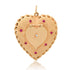 One of a Kind Vintage Satin Gold Ruby & Diamond Starburst Heart Charm Locket