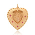 One of a Kind Vintage Satin Gold Ruby & Diamond Starburst Heart Charm Locket