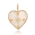 Mother of Pearl & Diamond Compass Heart Charm