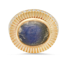 Sunbeam Diamond & Moonstone Fluted Ring