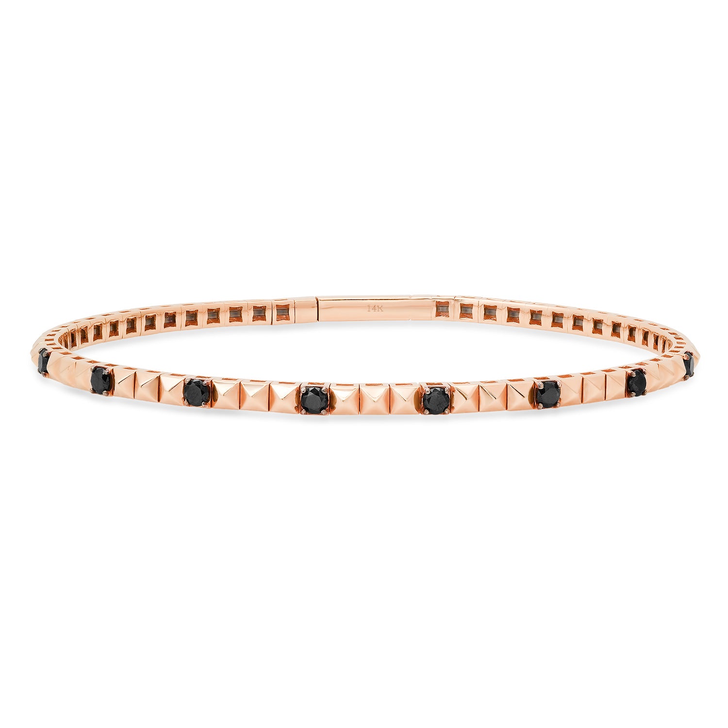 Black Diamond Pyramid Flex Bangle Bracelet