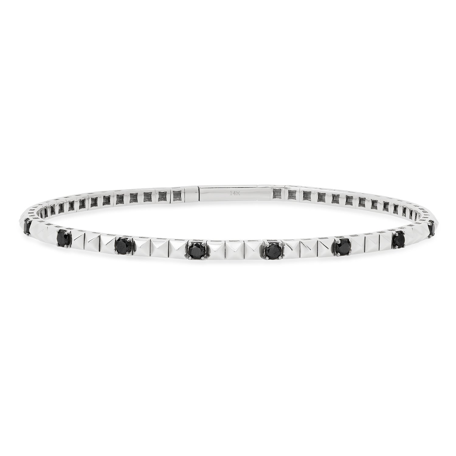 Black Diamond Pyramid Flex Bangle Bracelet