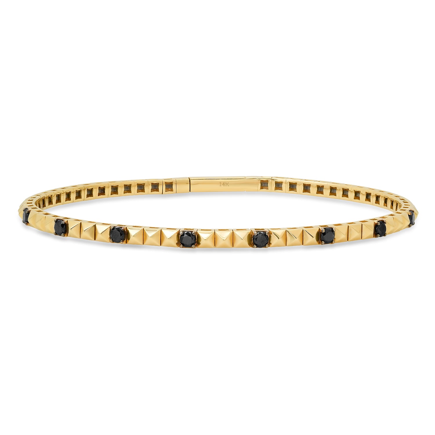 Black Diamond Pyramid Flex Bangle Bracelet