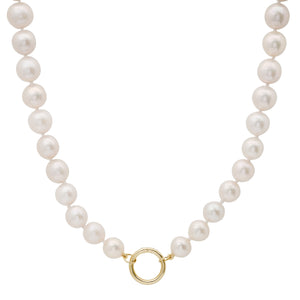 Round Pearl Necklace with Enhancer Clasp 