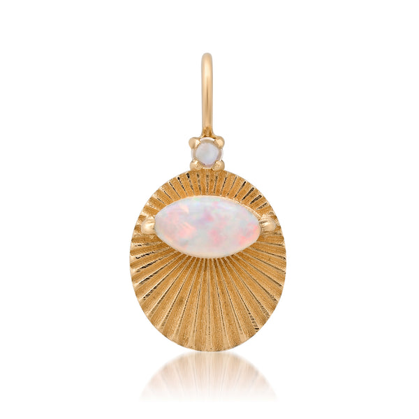 One of a Kind Joy Light Charm with Australian Opal & Moonstone