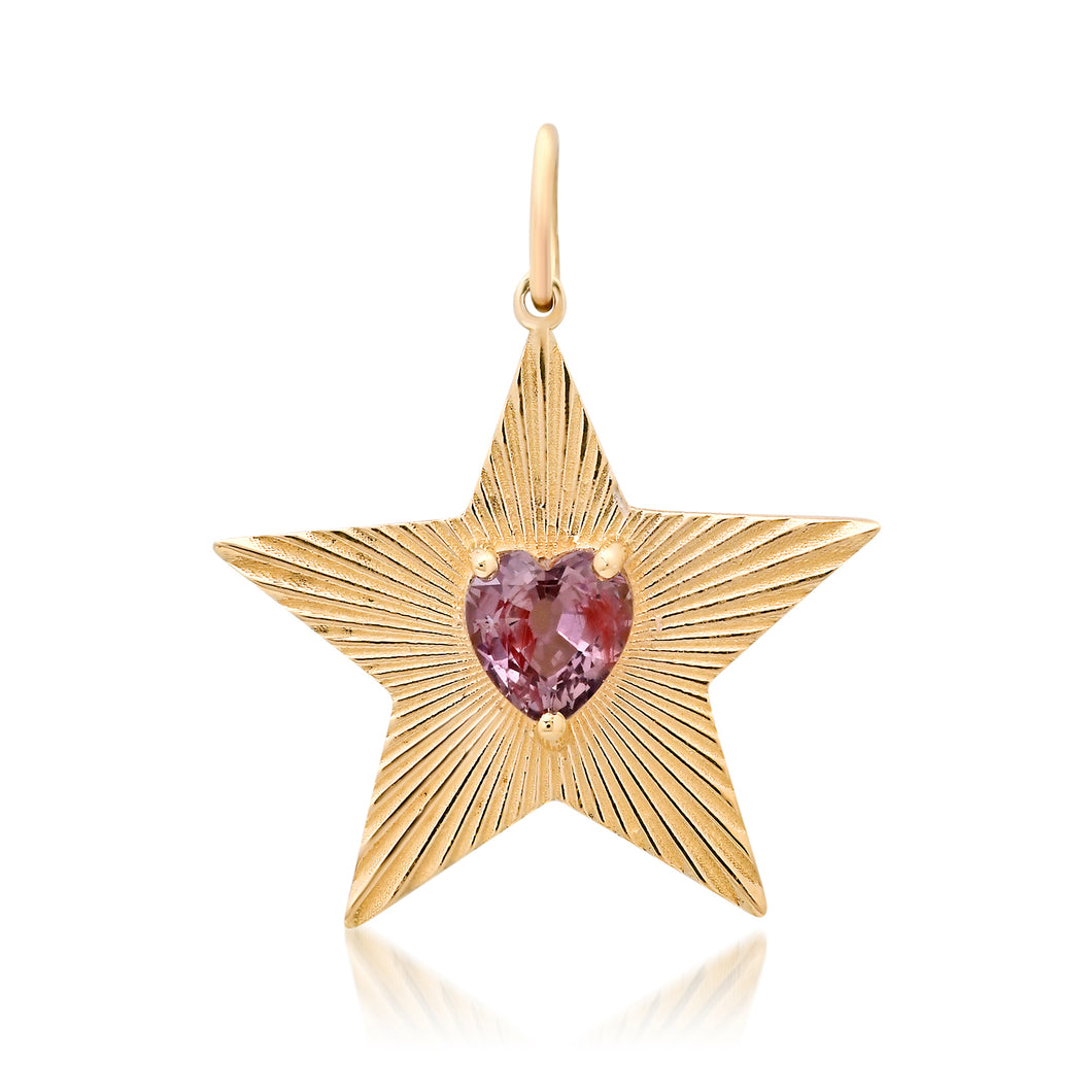 One of a Kind Star Light Charm with Pink or Yellow Sapphire