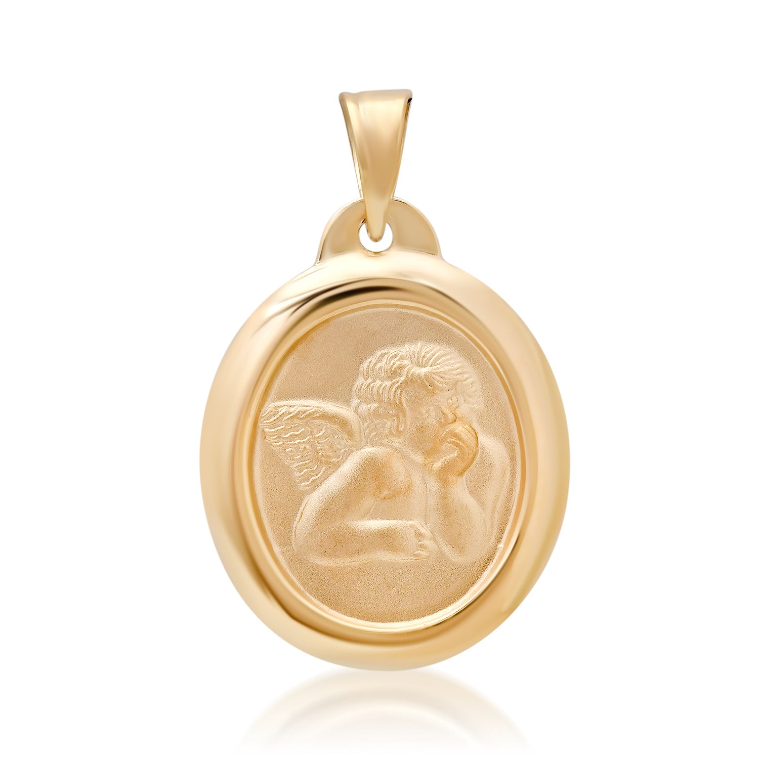 Framed Gold Coin Cupid Charm