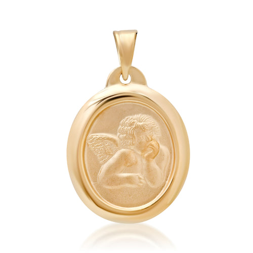 Framed Gold Coin Cupid Charm