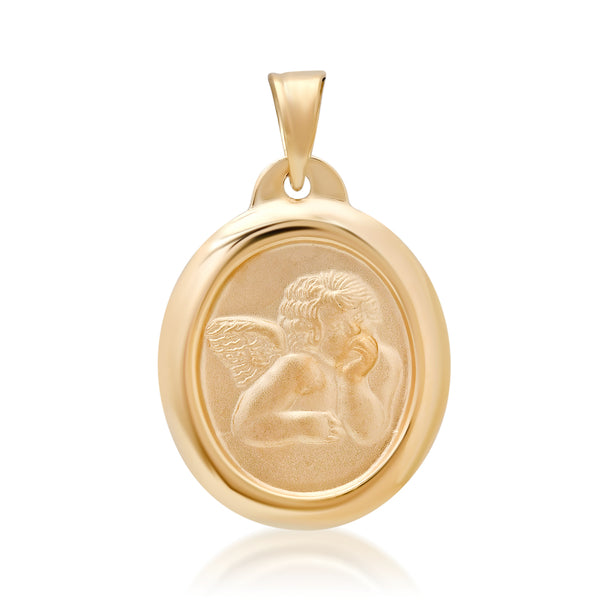 Framed Gold Coin Cupid Charm