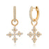 Gothic Pave Diamond Cross Earring Charms