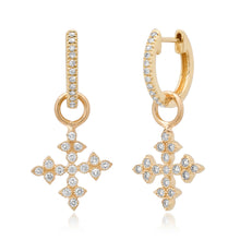 Gothic Pave Diamond Cross Earring Charms