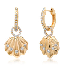 Shimmer Diamond Seashell Earring Charms