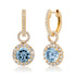 Round Blue Topaz & Diamond Earring Charms