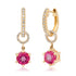 Prong Set Pink Topaz & Diamond Earring Charms