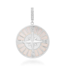 Mother of Pearl Coin Compass Charm
