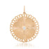 Fluted Gold & Diamond Clover Charm with Chain Link Frame