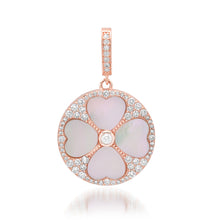 Mother of Pearl & Diamond Clover Coin Charm