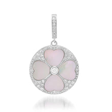 Mother of Pearl & Diamond Clover Coin Charm