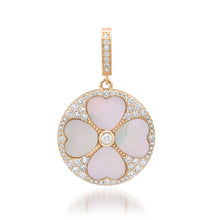 Mother of Pearl & Diamond Clover Coin Charm