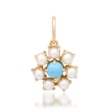 Cabochon Chic Turquoise & Pearl Flower Charm