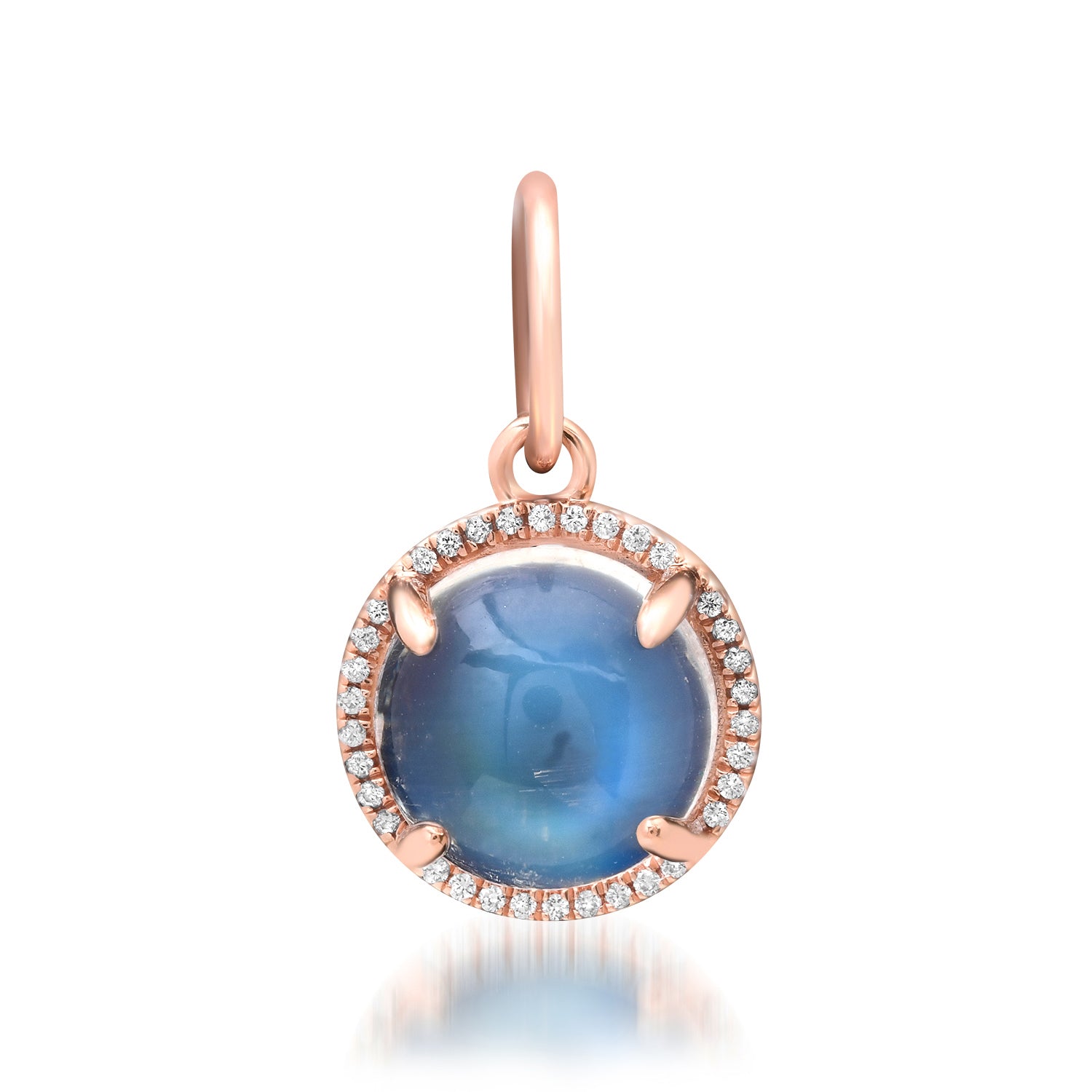 Darling Cabochon Moonstone Charm with Pave Diamonds