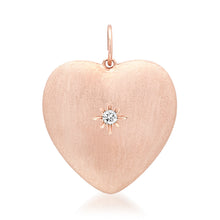 Satin Gold & Diamond Puffy Heart Charm