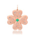 Satin Gold & Emerald Double Sided Puffy Clover Charm