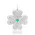 Satin Gold & Emerald Double Sided Puffy Clover Charm
