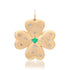 Satin Gold & Emerald Double Sided Puffy Clover Charm
