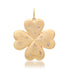 Satin Gold & Emerald Double Sided Puffy Clover Charm