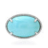 East West Turquoise Cabochon & Diamond Statement Ring
