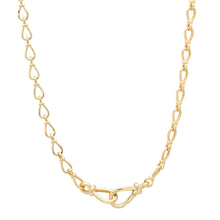 Gold Teardrop Chain Necklace with Jumbo Push Clasp